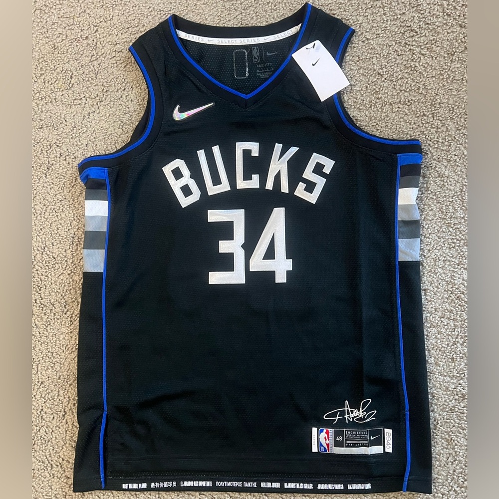 $160 LIMITED Nike Milwaukee Bucks Giannis Select Series Swingman Jersey NBA rare